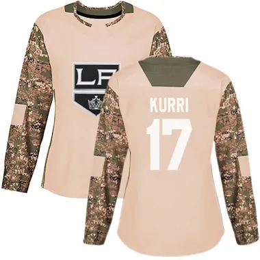Camo Women's Jari Kurri Authentic Los Angeles Kings Veterans Day Practice Jersey