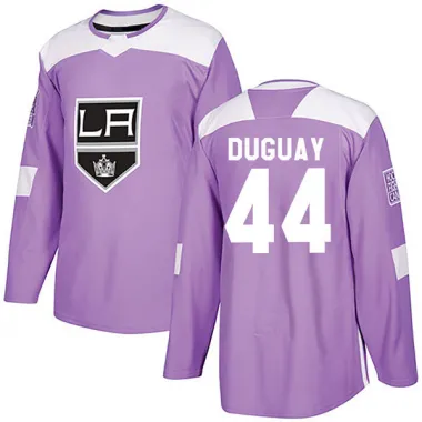 Purple Men's Ron Duguay Authentic Los Angeles Kings Fights Cancer Practice Jersey