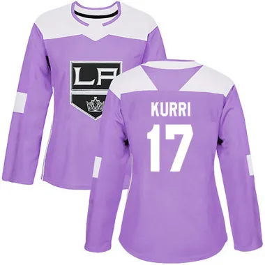 Purple Women's Jari Kurri Authentic Los Angeles Kings Fights Cancer Practice Jersey