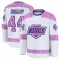 White Youth Ron Duguay Premium Los Angeles Kings 2024 Hockey Fights Cancer Practice Jersey